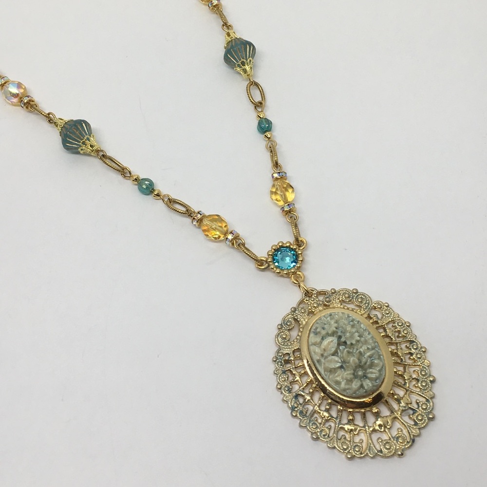 Handmade Necklace in GT with Czech Glass